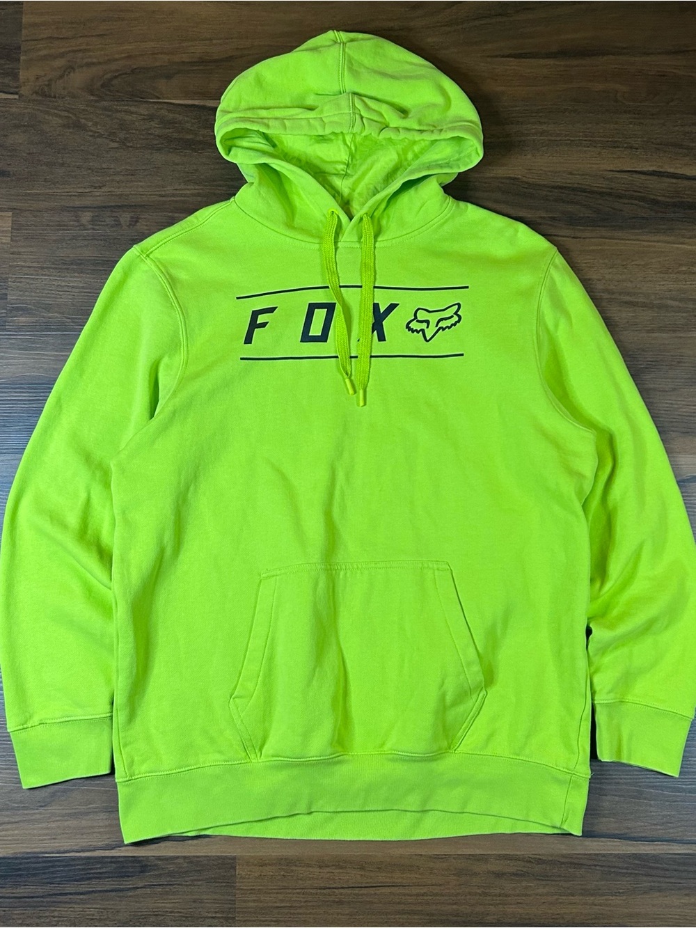 Fox racing pinnacle pullover hoodie in the fluorescent yellow (flo yellow) color